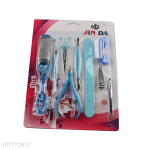 Low price 9 pieces beauty manicure set nail cutter cuticle scissors set