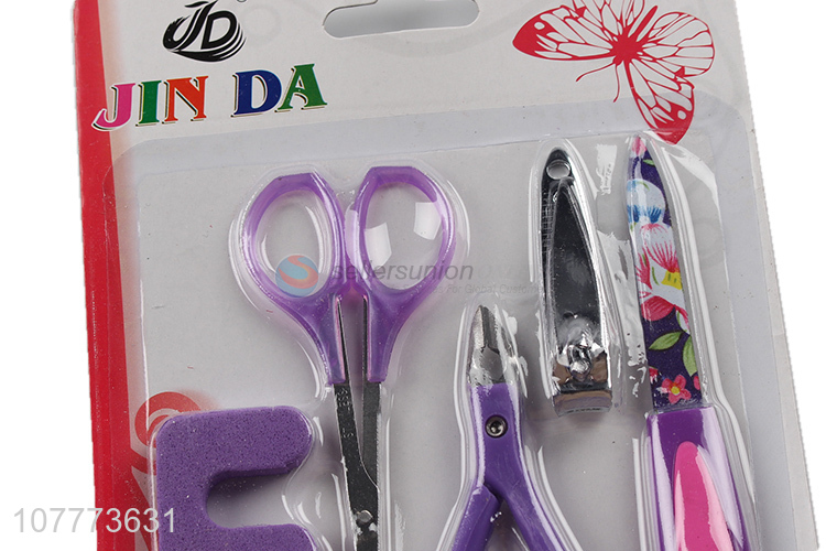 High quality 5 pieces manicure pedicure set nail clipper nail file set