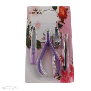 High quality 4 pieces beauty manicure set nail file nail scissors set