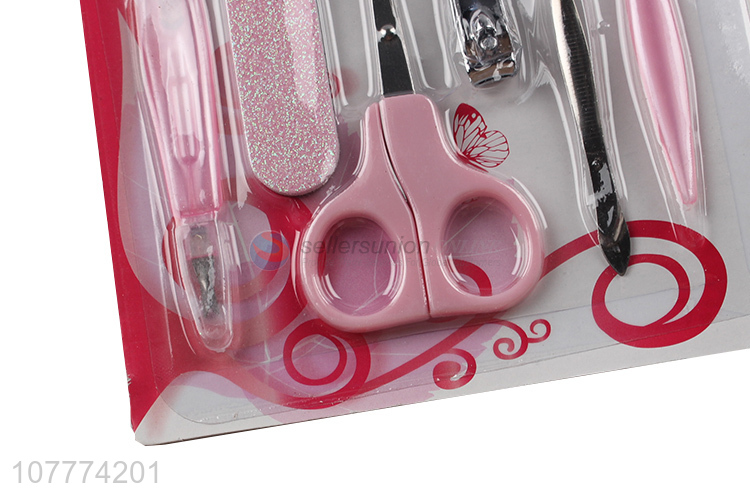 Wholesale 7 pieces beauty manicure set nail file ear pick set