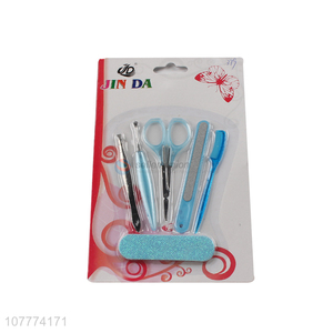 Wholesale 6 pieces beauty manicure set nose scissors nail file set