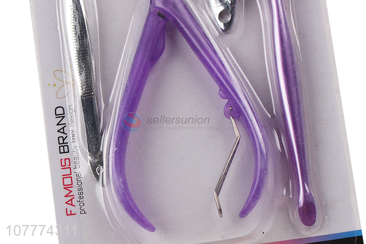 New arrival 4 pieces beauty manicure set cuticle scissors eyebrow tweezers set