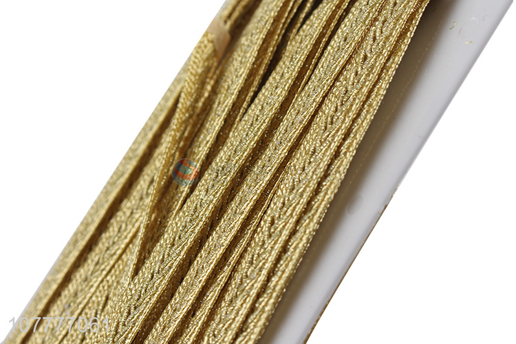 Wholesale newest 10mm metallic ribbon gold polyester webbing ribbons