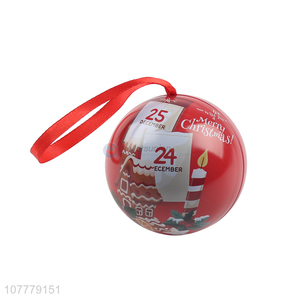 New Style Decorative Christmas Ball Round Tin Bix