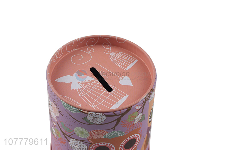 Best Sale Colorful Cylinder Piggy Bank Tinplate Saving Pot