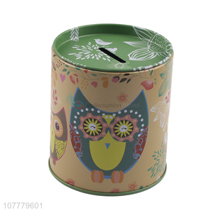 Good Sale Owl Pattern <em>Money</em> <em>Box</em> Cylinder Piggy Bank