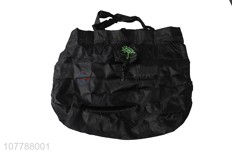 Factory supply black portable foldable shopping bags