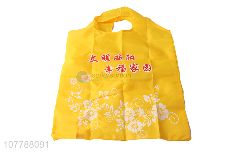 High quality yellow foldable portable grocery handbag