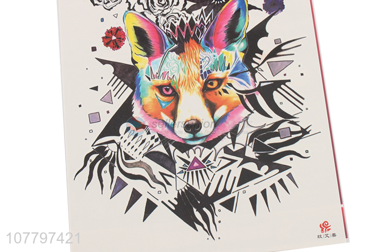 Wholesale cheap price colourful tattoo stickers with fox pattern