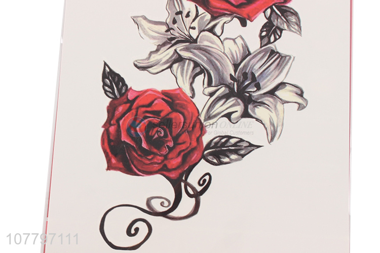 Beautiful design red rose pattern tattoo stickers for women