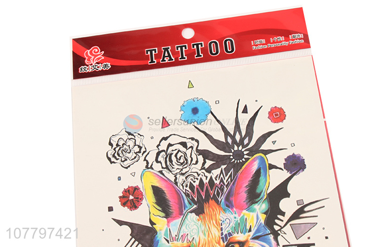 Wholesale cheap price colourful tattoo stickers with fox pattern