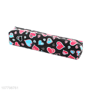 Wholesale Colorful Heart Pattern Pencil Bag Pen Pouch