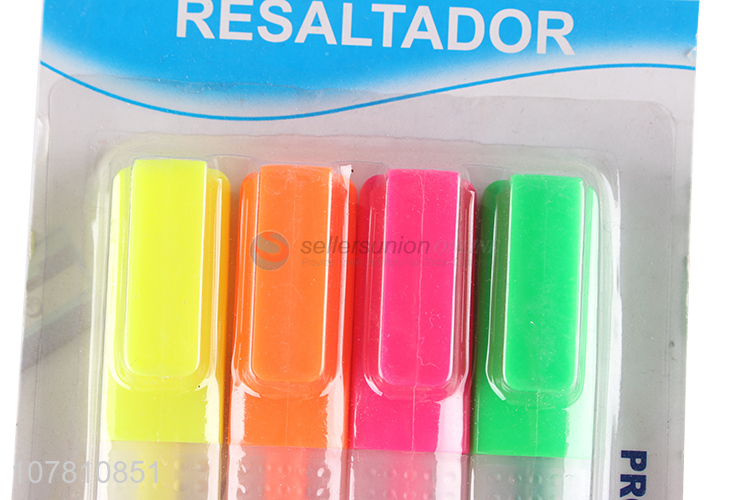 China wholesale 4 pieces fluorescent markers school supplies