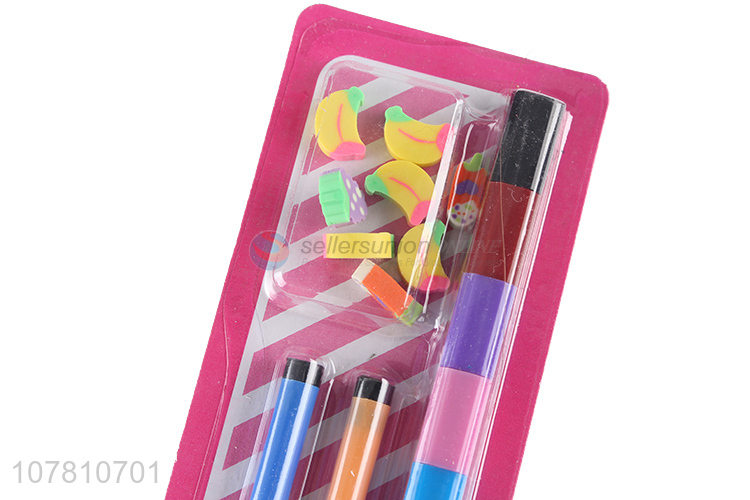 Factory wholesale children stationery set plastic watercolor pen set