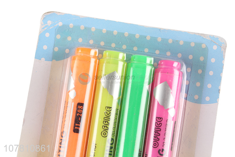 Good quality 4 pieces fluorescent pen highlighter markers