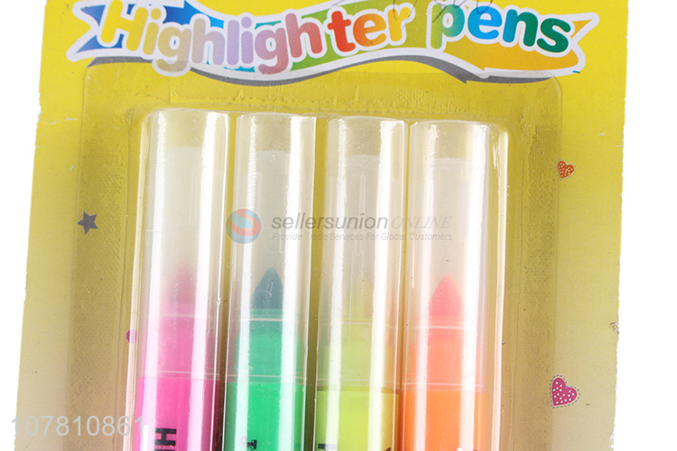 Good quality 4 pieces fluorescent pen highlighter markers