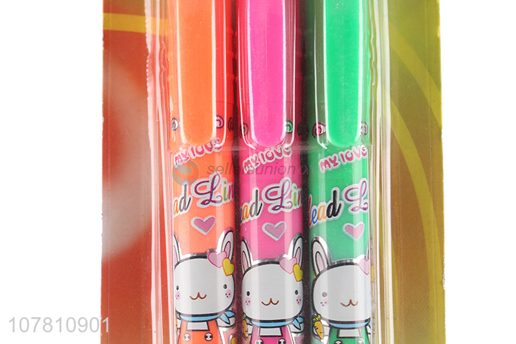 Hot products 3 colors fluorescent pen student marker pens