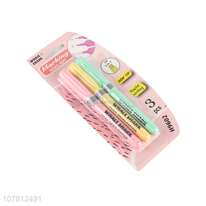 Wholesale 3 Pieces Color Highlighter Marking Pen Set