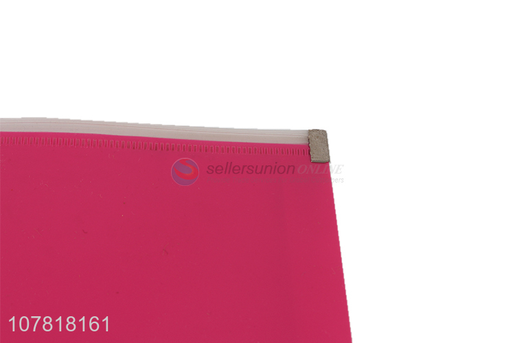 Factory direct rose red office folder with plastic zipper