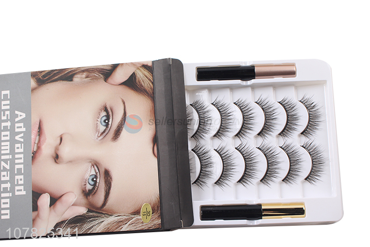 New fashion soft ladies stereo eyelashes with tweezers