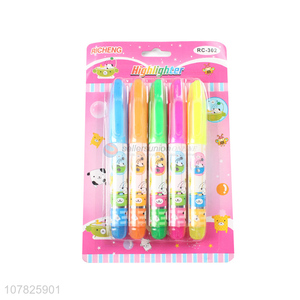 Factory direct sale 5 color graffiti brush highlighter pen set