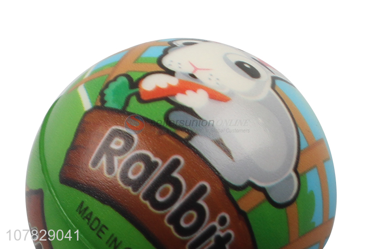 Good Price Cute Rabbit Pattern Colorful Ball Pu Toy Ball