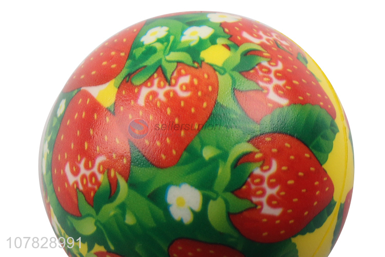 Wholesale Strawberry Pattern Pu Ball Kids Toy Ball