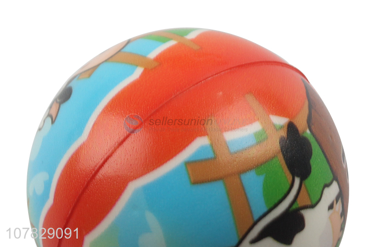 China Manufacture Pu Ball Cartoon Cow Pattern Toy Ball