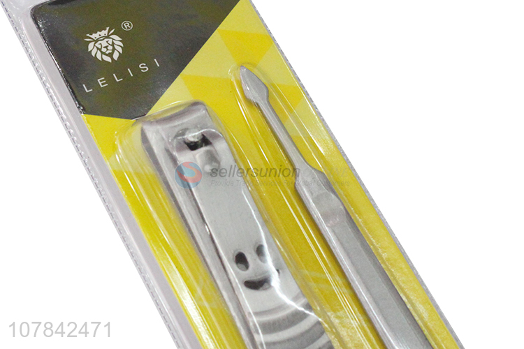 China wholesale stainless steel nail clipper with dead skin pusher