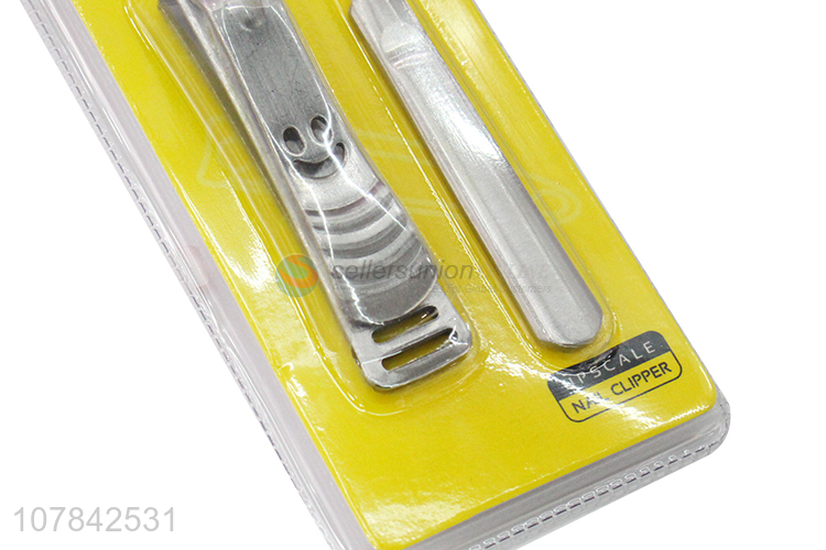 Wholesale vendor stainless steel nail clipper with dead skin pusher