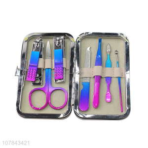 Most popular colorful carbon steel nail clipper set nail art tools