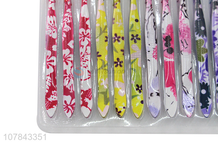 High quality fashionable elegant floral printing eyebrow tweezers set