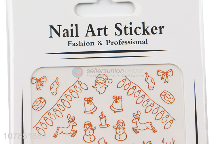 Hot sale cute Christmas nail stickers nail art decorations