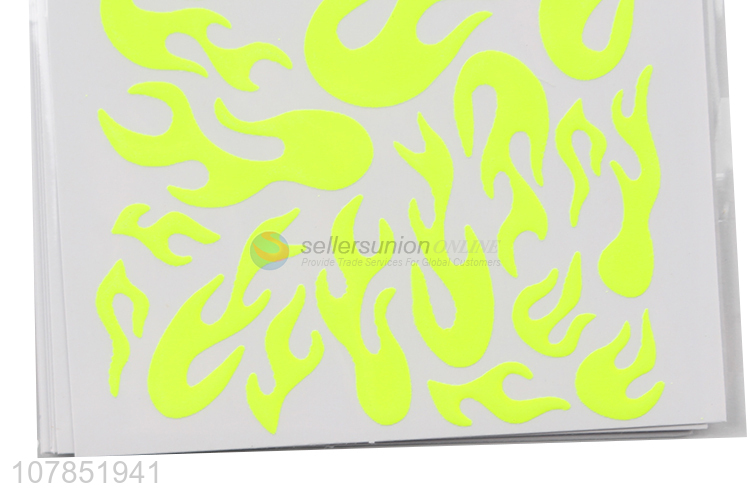 Yiwu market novelty fluorescent yellow nail sticker nail decals