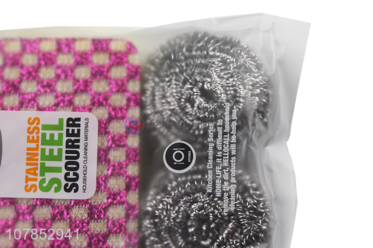 Hot products kitchen cleaning tools stainless steel wire scourer set