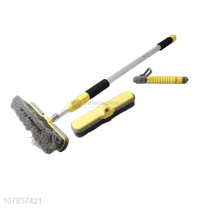 Most popular 2 in 1 aluminium alloy water fed pole brush telescopic tyre brush