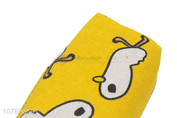 Hot selling cartoon pattern canvas pencil bag for stationery