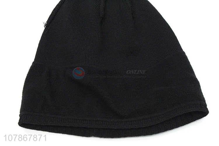 Hot selling black melon cap outdoor sports casual knitted hat for men