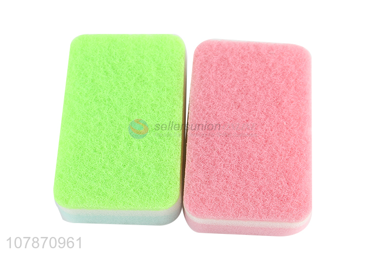 Wholesale multifunctional double-sided cleaning sponge scouring pad for kitchen