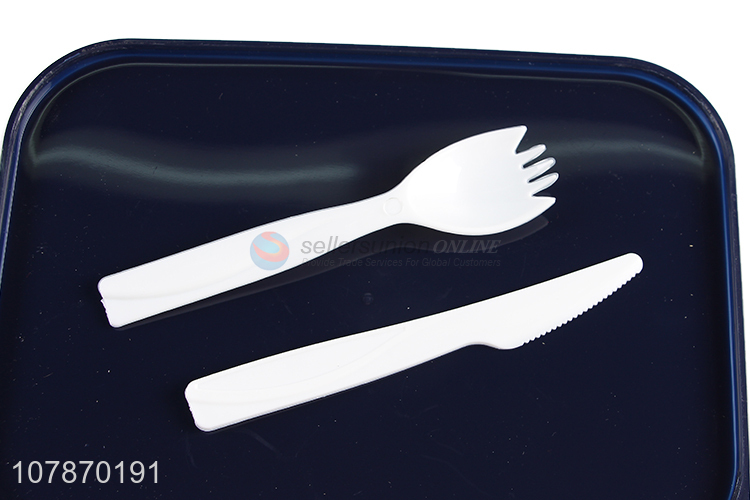 New arrival bpa free divided lunch box bento box with spoon and fork