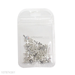 New Arrival Silver Mini Cross Metal Nail Art Diamonds for Ladies