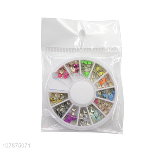 Hot sale multicolor square DIY nail art stickers diamond set