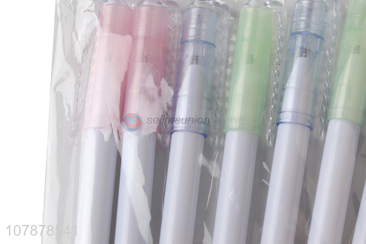 Yiwu Wholesale White Plastic Writing Ballpoint Pen Set 7 packs