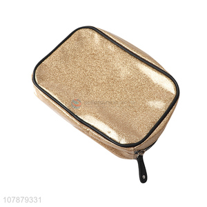 Good price coffee color ladies portable cosmetic bag wholesale