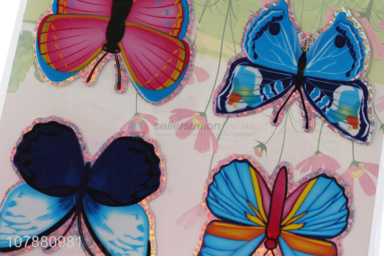 Good price multicolor butterfly sticker creative flat sticker wholesale