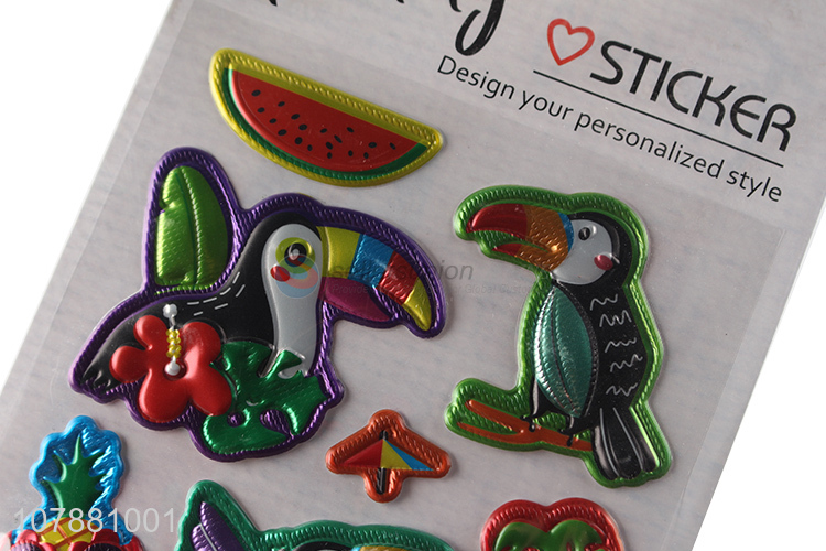 Factory direct sale multi-color creative cartoon parrot stickers