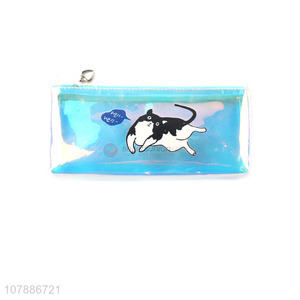 Good quality blue plastic cartoon pencil case student stationery