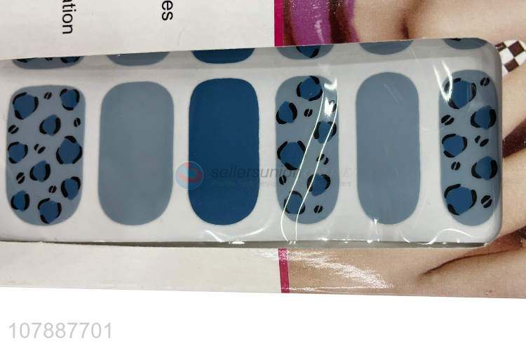 Wholesale popular leopard grain nail wraps full cover nail sticker