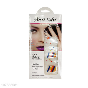 Wholesale popular summer rainbow color nail polish strips nail wraps