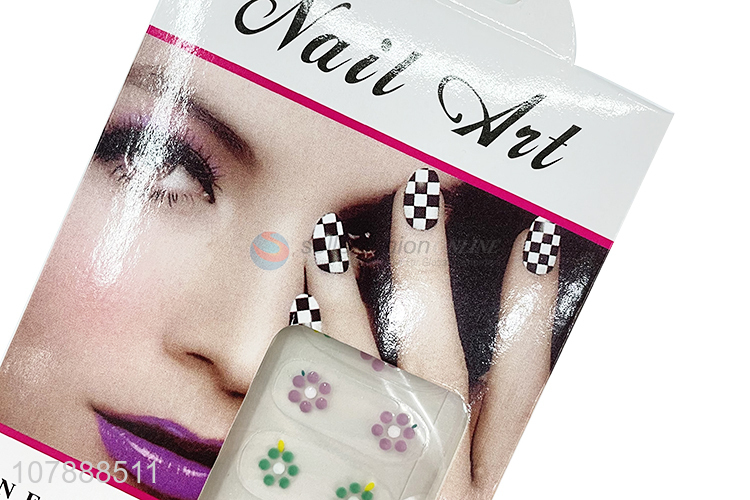 China factory flower pattern nail polish strips 3D nail stickers